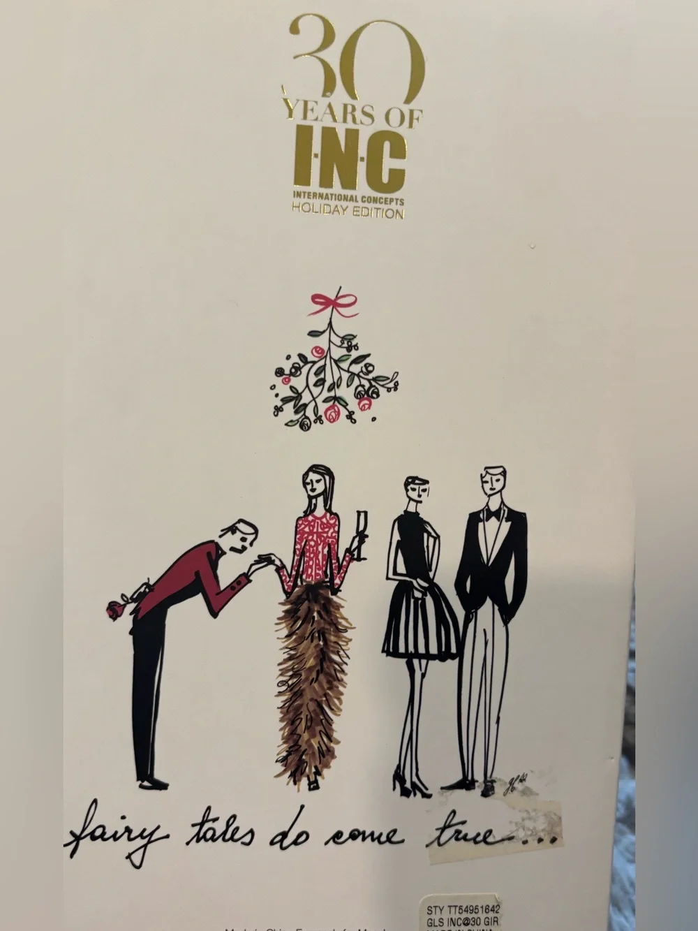 NIB INC Holiday “30 Years of INC” fashion ornament- Red, Blk, Gold,animal print